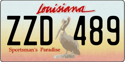 LA license plate ZZD489
