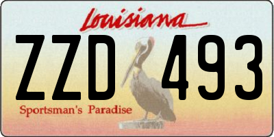 LA license plate ZZD493