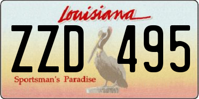 LA license plate ZZD495