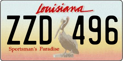 LA license plate ZZD496