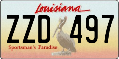 LA license plate ZZD497