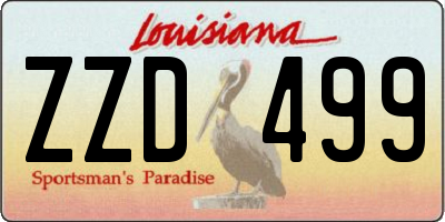 LA license plate ZZD499