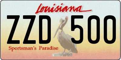 LA license plate ZZD500