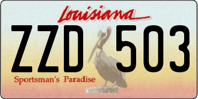 LA license plate ZZD503