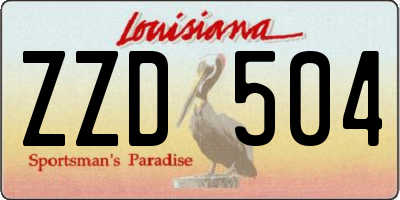 LA license plate ZZD504