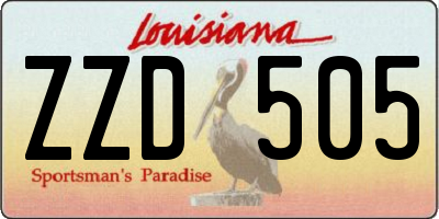 LA license plate ZZD505