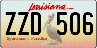 LA license plate ZZD506