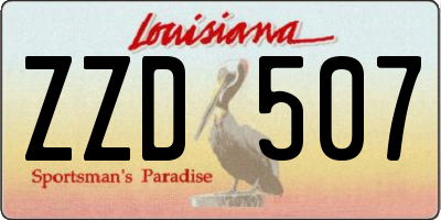 LA license plate ZZD507