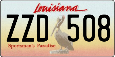 LA license plate ZZD508