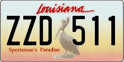 LA license plate ZZD511