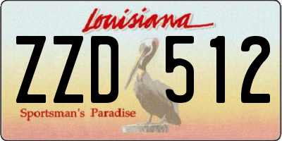 LA license plate ZZD512