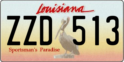 LA license plate ZZD513