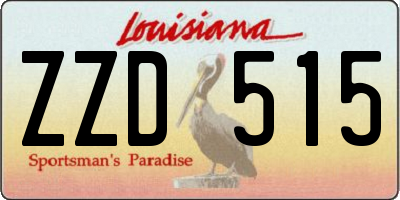 LA license plate ZZD515