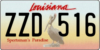 LA license plate ZZD516