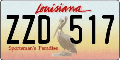 LA license plate ZZD517