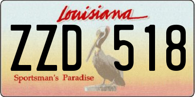 LA license plate ZZD518