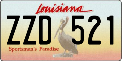 LA license plate ZZD521