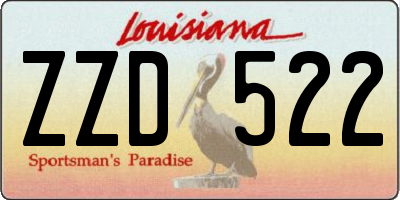 LA license plate ZZD522