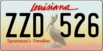 LA license plate ZZD526