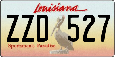 LA license plate ZZD527