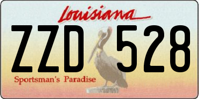 LA license plate ZZD528