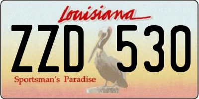 LA license plate ZZD530