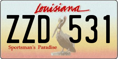 LA license plate ZZD531