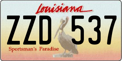 LA license plate ZZD537