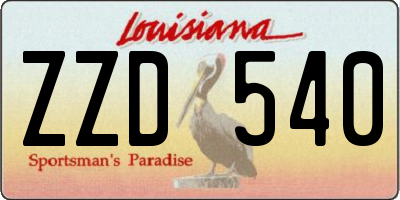 LA license plate ZZD540