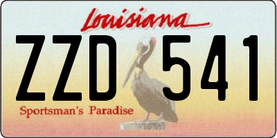 LA license plate ZZD541