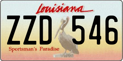 LA license plate ZZD546