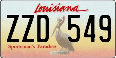 LA license plate ZZD549