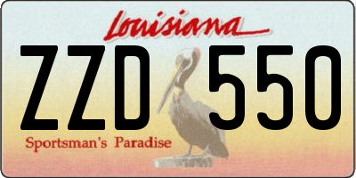 LA license plate ZZD550