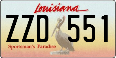 LA license plate ZZD551