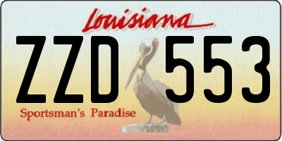 LA license plate ZZD553