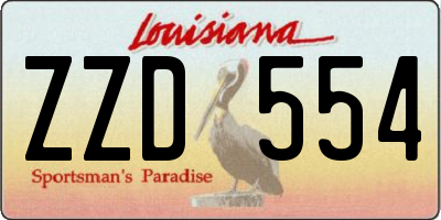 LA license plate ZZD554