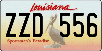 LA license plate ZZD556