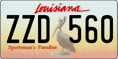 LA license plate ZZD560