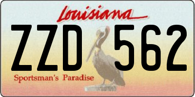 LA license plate ZZD562