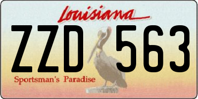 LA license plate ZZD563