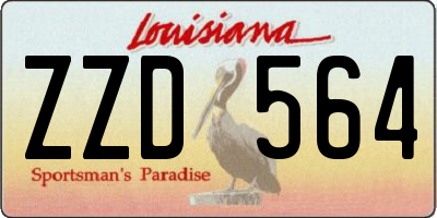 LA license plate ZZD564