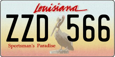 LA license plate ZZD566