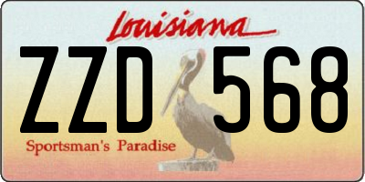 LA license plate ZZD568