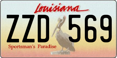 LA license plate ZZD569