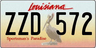 LA license plate ZZD572