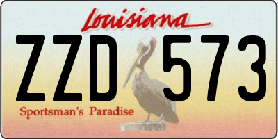 LA license plate ZZD573