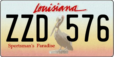 LA license plate ZZD576