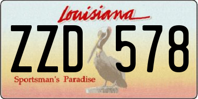 LA license plate ZZD578