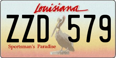 LA license plate ZZD579