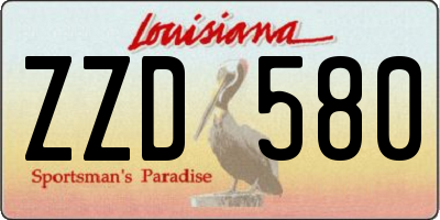 LA license plate ZZD580